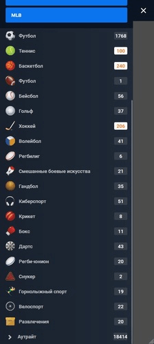 Виды спорта для ставок в Pinnacle