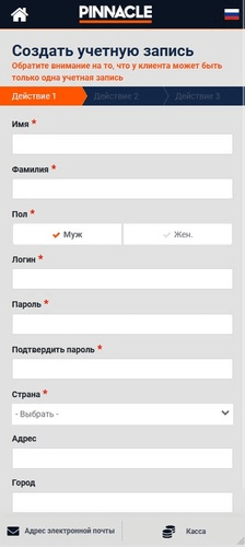 Регистрационная анкета в конторе